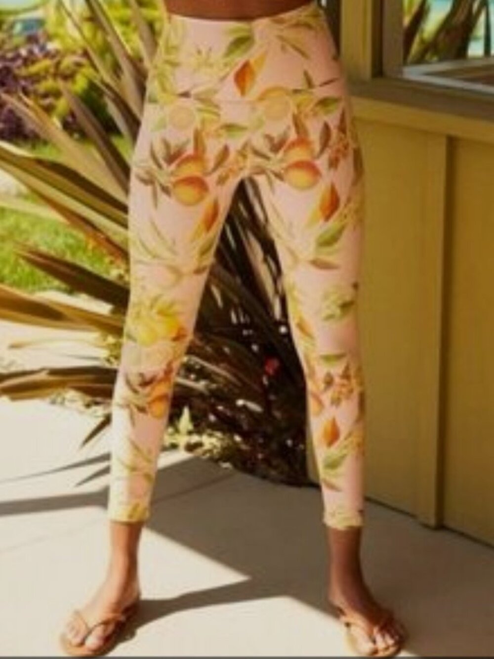 Beyond Yoga Lemon Grove/Pink Lemonade High Waist Leggings size Small